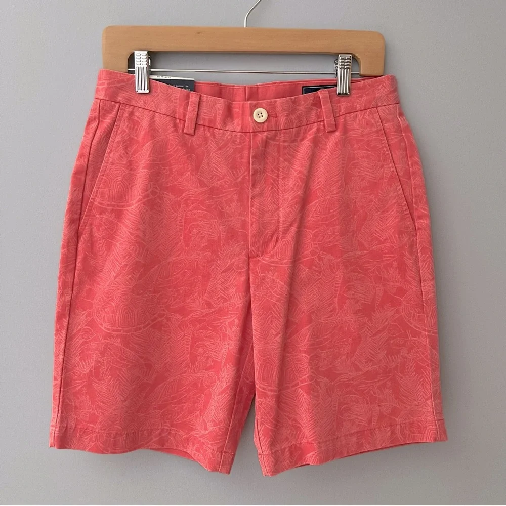 Vineyard Vines 9 Inch Breaker Shorts - Jetty Red Turtle Print